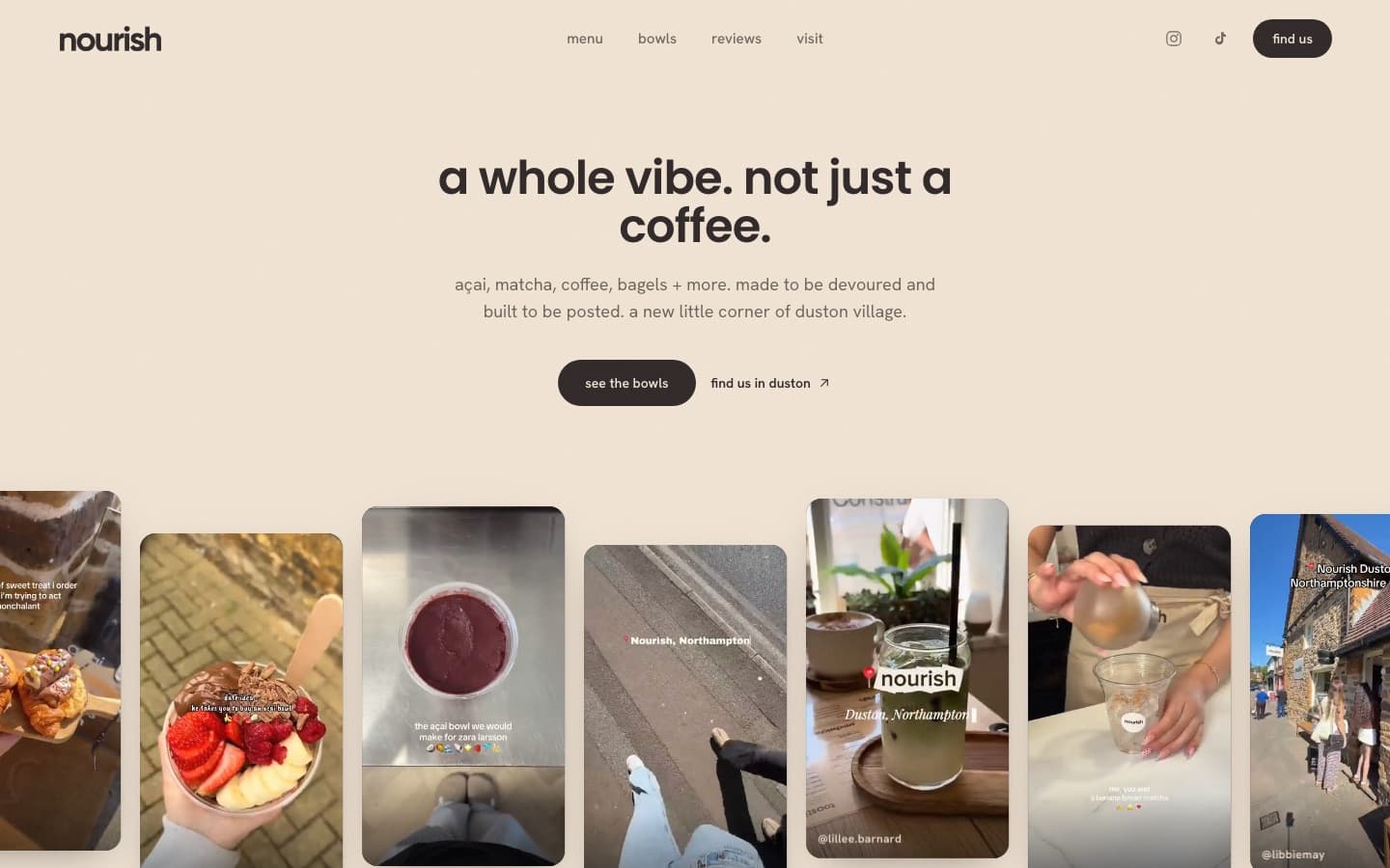 nourish website built by Juno