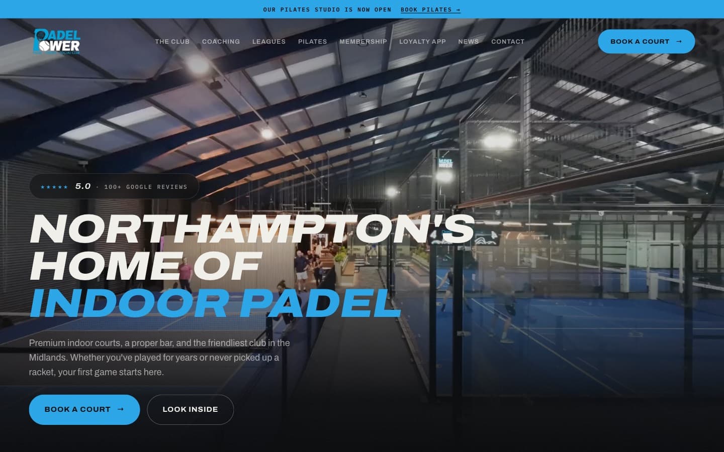 Padel Power website built by Juno